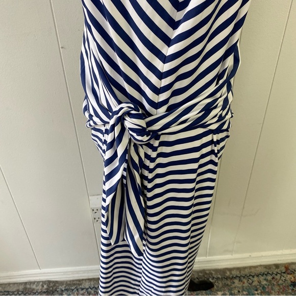 J MCLAUGHLIN Cap Sleeve Elora Dress Size XL White Navy  Blue Catalina Cloth - Picture 7 of 15